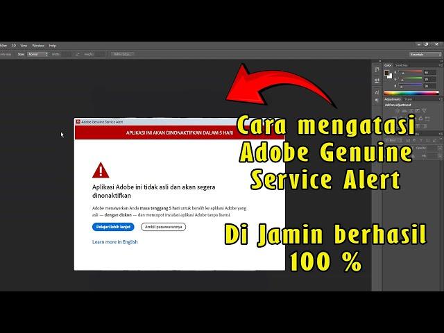 Cara mengatasi adobe genuine service alert fix 100%