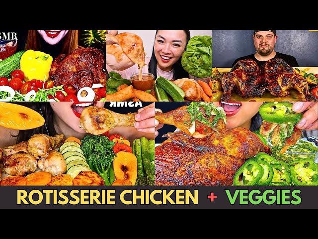  ASMR ROTISSERIE CHICKEN + VEGETABLES | ROASTED CHICKEN | MUKBANG | EATING SHOW
