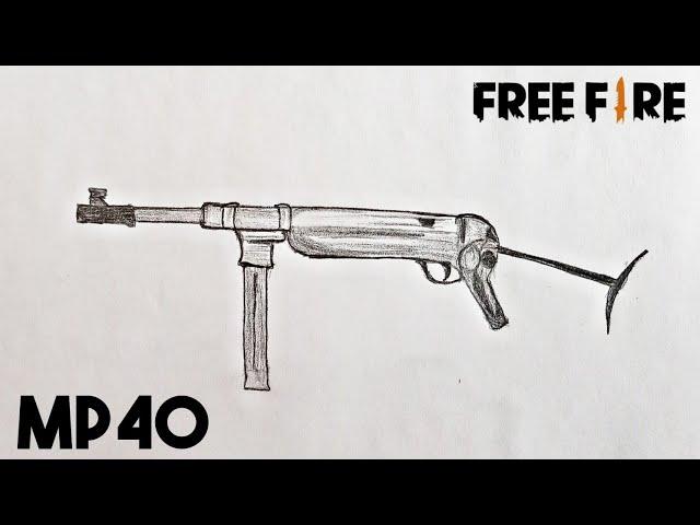 How to Draw MP40 From Free Fire  Easy And Step by Step Tutorial ! Abhi Yadav Artz