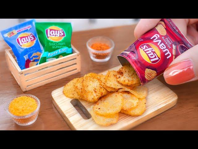 Satisfying Miniature Crispy Lay's Potato Chips  Mini Yummy's Potato Wafers Recipe  ASMR Cooking