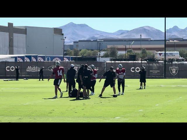 Las Vegas Raiders New QB Desmond Ridder's First Reps from Practice #lasvegasraiders #desmondridder