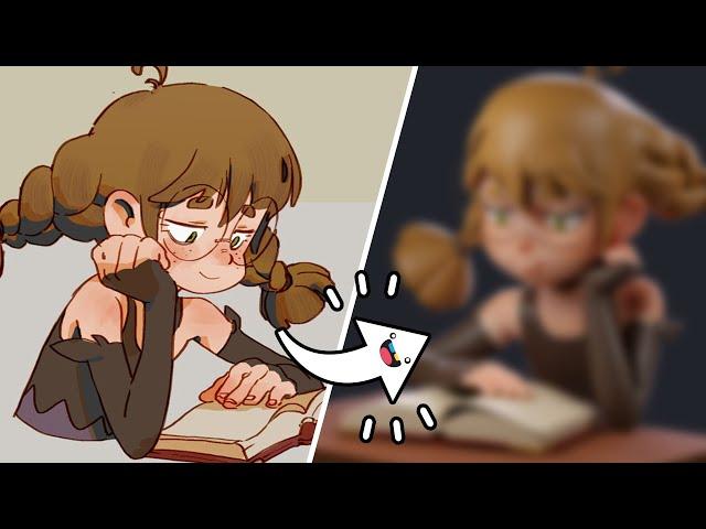 2D to 3D! Sculpting a Nerdy Librarian  From Start to Finish! 