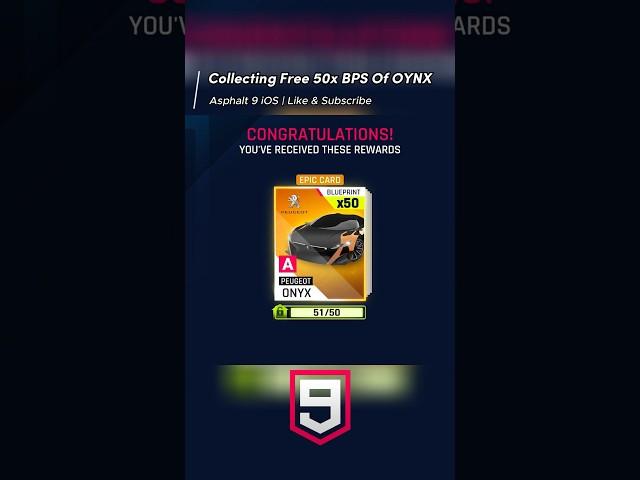 Asphalt 9 Free 50x Blueprints of ONYX #shorts #asphalt9legends