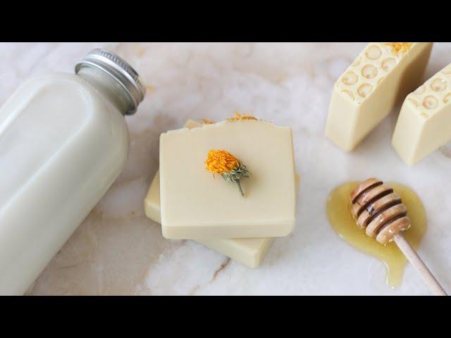 Calendula, honey & oat milk soap Homemade natural soap recipe