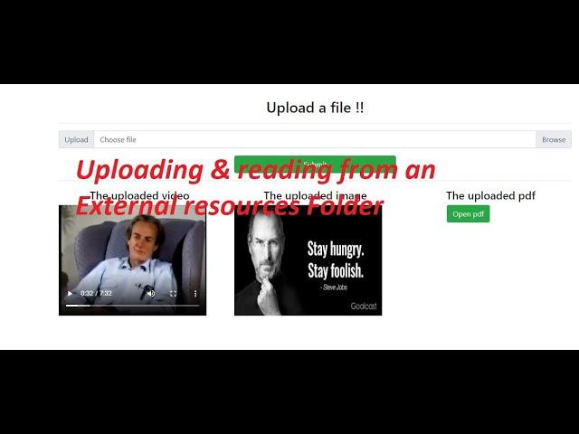 Spring boot web App : External Resources Folder - upload , read - Configuration