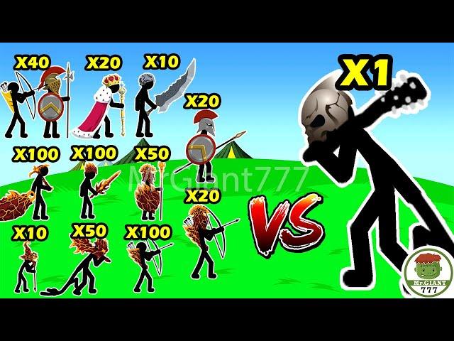 WHICH ARMY CAN BEAT FINAL BOSS GIANT, ATREYOS, ELITE LAVA, KING | Stick War Legacy | MrGiant777