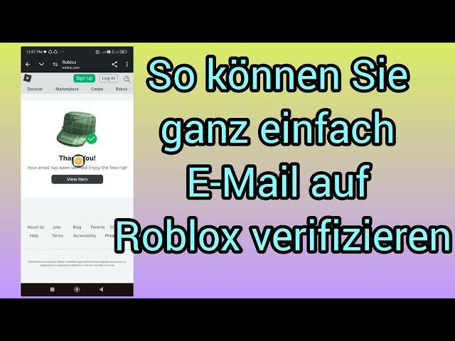 So verifizieren Sie Ihre E-Mail-Adresse auf Roblox 2024