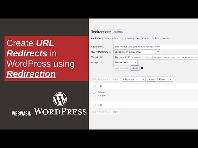 Create URL Redirects in WordPress using Redirection