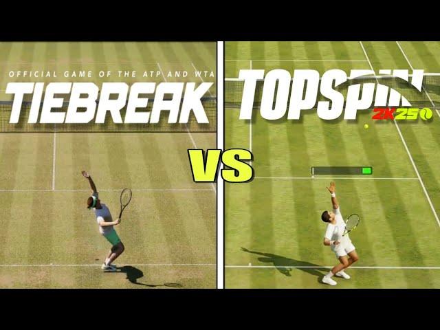 TopSpin 2K25 vs Tiebreak • Gameplay and Graphics Comparison