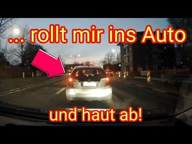 Unfallflucht: rollt mir ins Auto und haut einfach ab! Dashcam-Video aus Deutschland