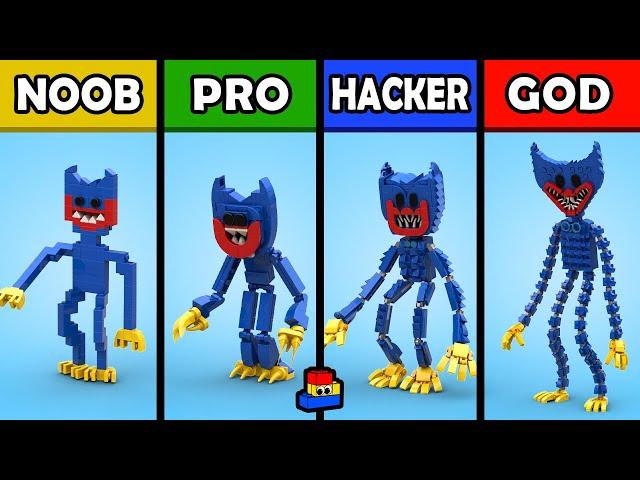 LEGO Nightmare Huggy Wuggy: Noob, Pro, Hacker, and GOD // Poppy Playtime