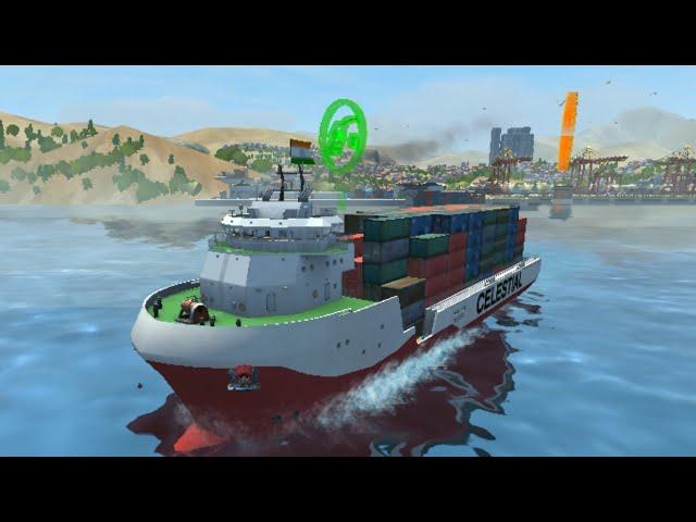 Ship Sim 2019 || Small cargo ship || Loading and discharging containers || Navigation