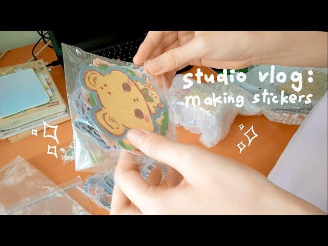 studio vlog 01 : ordering my stickers  art commissions  | starting my art business