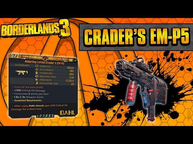 Borderlands 3 | Crader's EM-P5 Legendary Weapon Guide (Shreds Mayhem 4!)