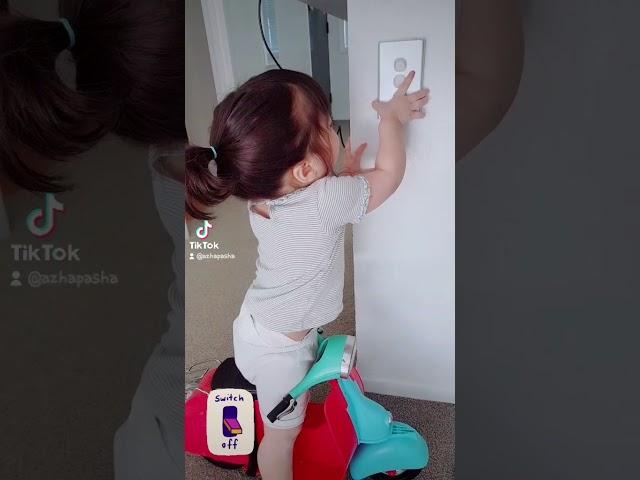 Baby flicking switches.  #nora #naughtybabyvideos #babygirl