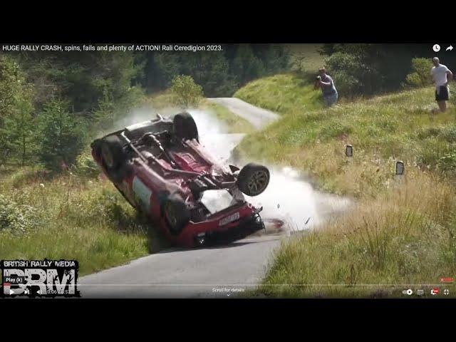 HUGE RALLY CRASH, spins, fails and plenty of ACTION! Rali Ceredigion 2023.