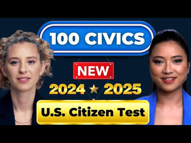 New 2024-2025 US Citizenship, Multiple Choice 100 Civics Test, USCIS, Ciudadania Americana,  Citizen