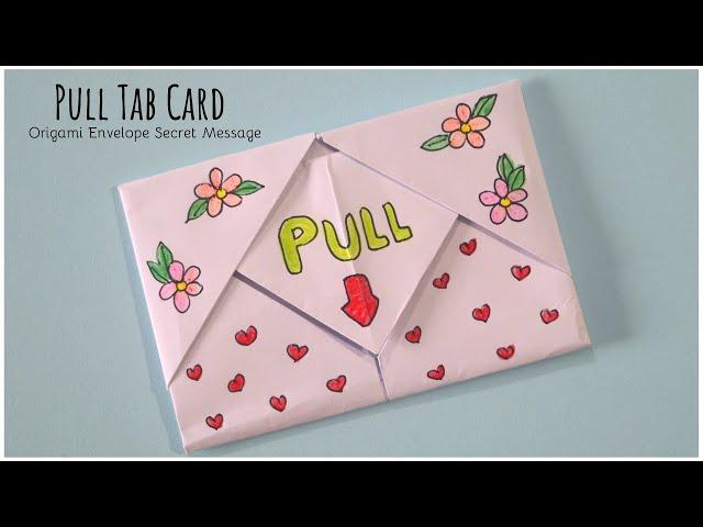 Pull tab Card Origami Envelope Card | Letter Folding Origami | Teachers Day Card | DIY Greeting Card