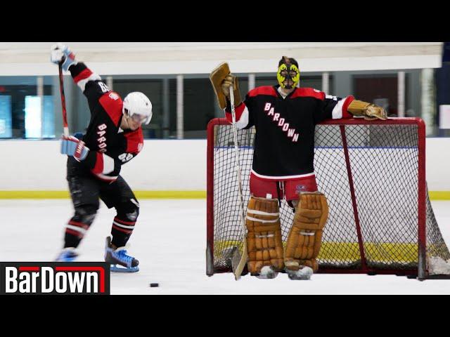 STOPPING SHOTS WITH VINTAGE GOALIE GEAR | BARDOWN SHOWDOWN