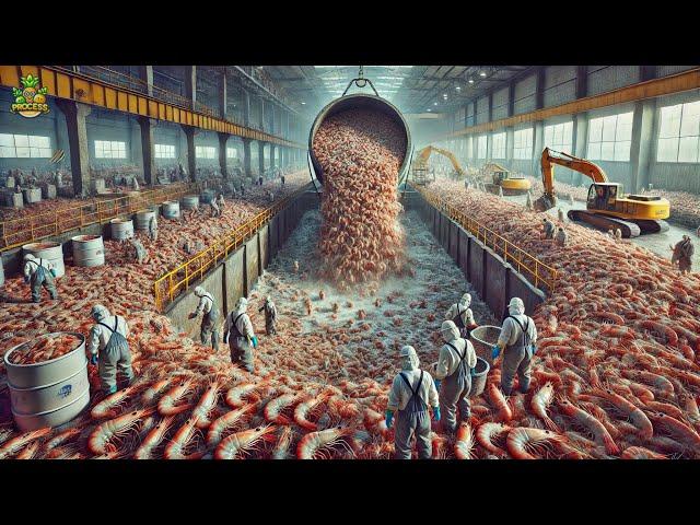 How Millions of Shrimp Are Caught & Processed | Massive Shrimp Processing Factory