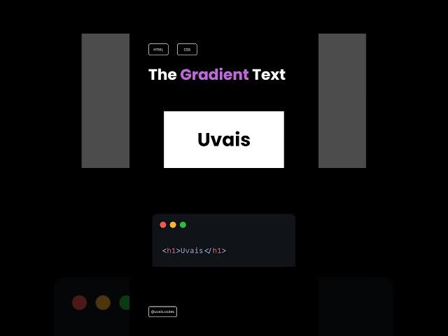 Unique CSS Tips - Gradient Text  #webdevelopment #css