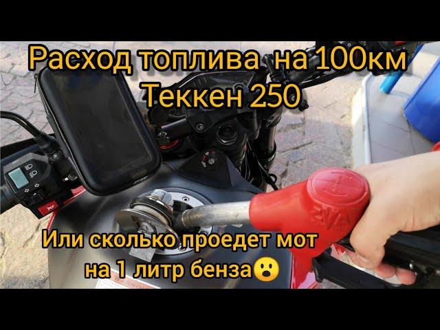 Расход бензина Теккен 250 или сколько он проедет на 1 литр?