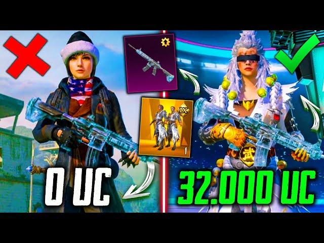 ЭТО УДАЧНАЯ ПРОКАЧКА АККАУНТА на 32000 UC В PUBG MOBILE! ПРОКАЧАЛ M416 ЛЕДНИК и ВЫБИЛ ЗОЛОТЫЕ МИФИКИ