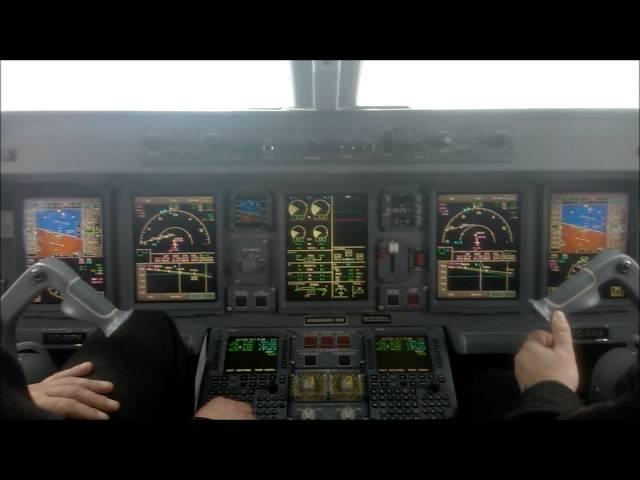 Заход в Домодедово UUDD Embraer 190/Embraer 190 approach. Cockpit view.