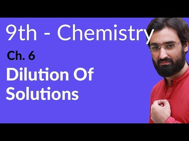 Matric part 1 Chemistry, Dilution of Solution - Chapter 6 Solutions - 9th Class Chemistry