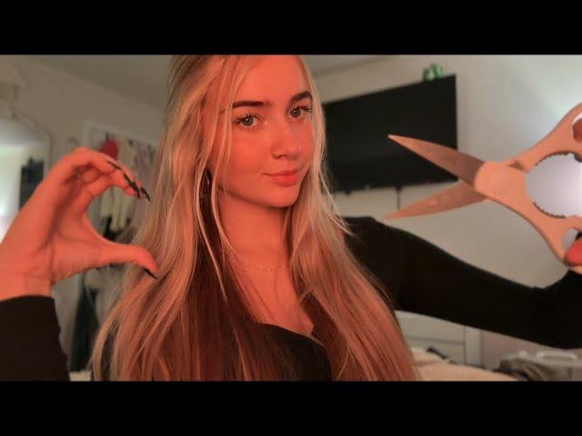 ASMR girl that’s obsessed with you gives you a haircut and style️