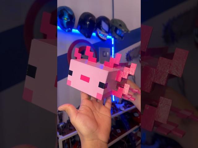 Ajolote de Minecraft de Cartón ️ #minecraft #diy #art #videojuegos #manualidades #carton #cardboard