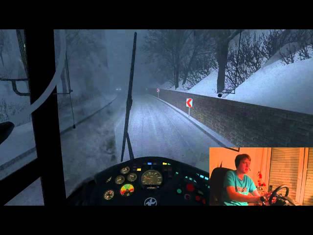 Lets Play Omsi Extreme im Setra 215UL im Schnee durch Dobel