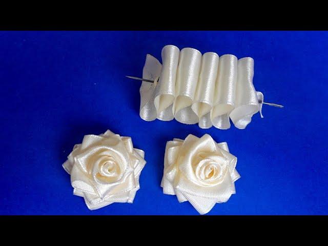 Ribbon Flowers / How to make ribbon flowers / Easy making with needle / Amazing Ribbon Tricks