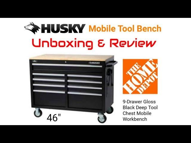 HUSKY 46" Mobile Tool Work Bench Unboxing and Review