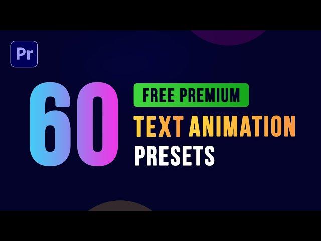 60 Elegant Text Animation Premier Pro | Adobe Premiere Pro Presets | Premier Pro Text Animation