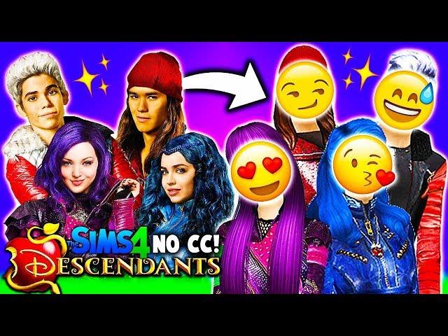 Creating Descendants with *NO CC* Challenge!! (Descendants 2 Sims 4 CAS)