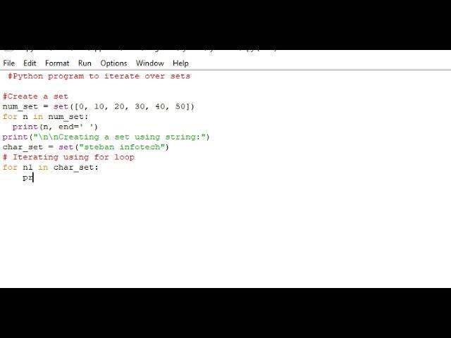 Python program to iterate over sets
