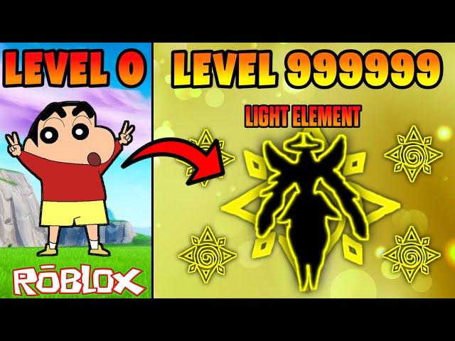 Shinchan got light element powers  | shinchan and his friends playing element tycoon in roblox 