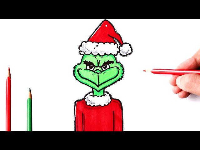 How to draw a Grinch | Christmas Drawings