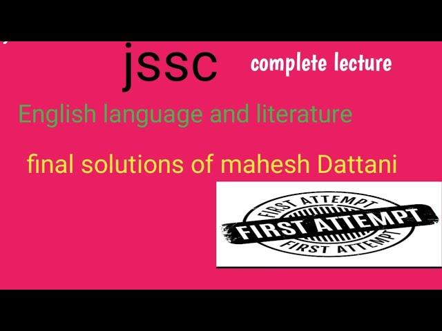 final solutions of mahesh Dattani|jpsc|jssc