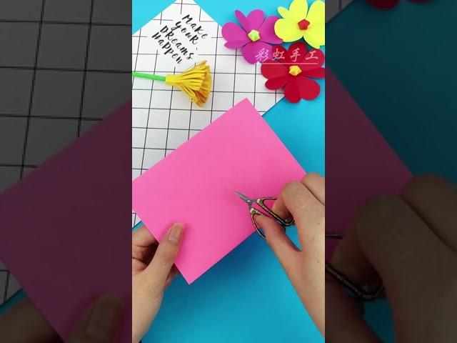 how to make beautiful flower with paper #craft#paperdiy