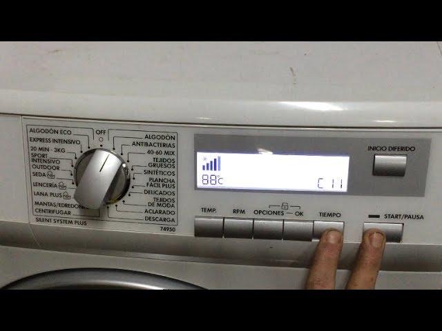 Diagnostico-Reset lavadora aeg/electrolux (74950). [Test washing machine].