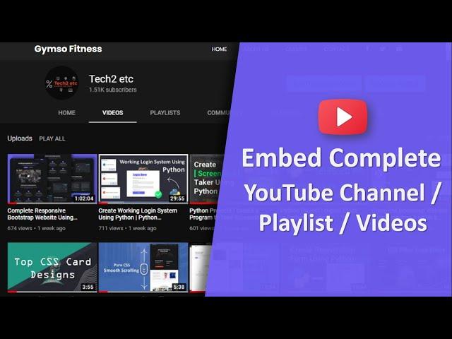 Embed YouTube Videos/Channel/Playlist On Website And Make It Responsive(NO CODING)