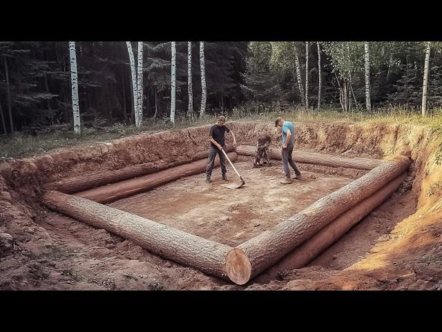 Two Men Build HUGE CABIN Underground | Start to Finish by @lifeinthesiberianforest1