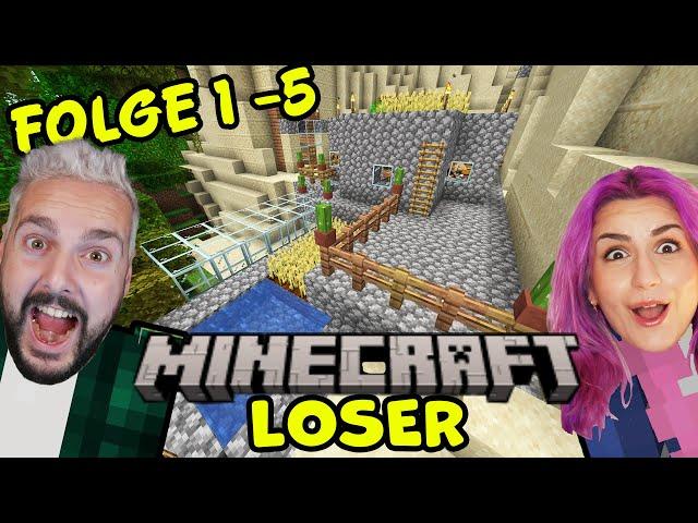 DIE MINECRAFT LOSER (3 Stunden Video) Folge 1-5 mit Kaan und Dania im Überlebensmodus