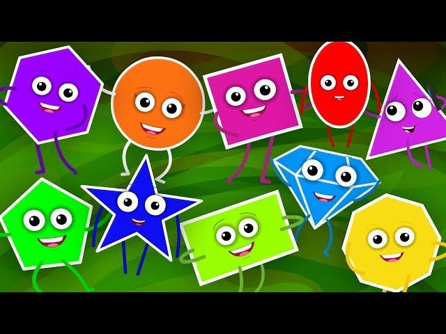 Ten Little Shapes | The Shapes Song | Learn Shapes | Nursery Rhymes Songs For Kids And Babies