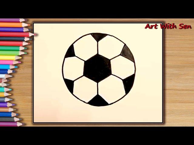 How to draw a football step by step || কিভাবে সহজে ফুটবল  আঁকা যায়