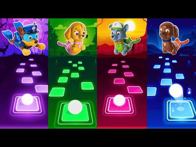 Paw Patrol mer pups toys | Chase VS Skye VS Rocky VS Zuma | Tiles Hop