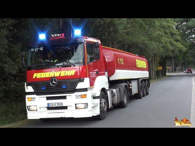 [Extreme large Tanker!] German Fire Apparatus responding to major fire drill!