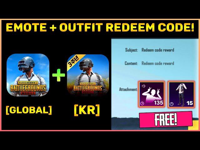 Pubg Mobile Global + Kr All Redeem Codes || Get Free Outfit + Bunny Emotes || Step By Step Process